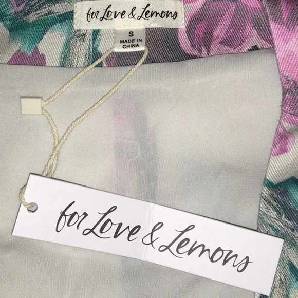 For Love & Lemons x Revolve Tamara Floral Vest Deep V Plunge Top NWT L - Picture 4 of 6